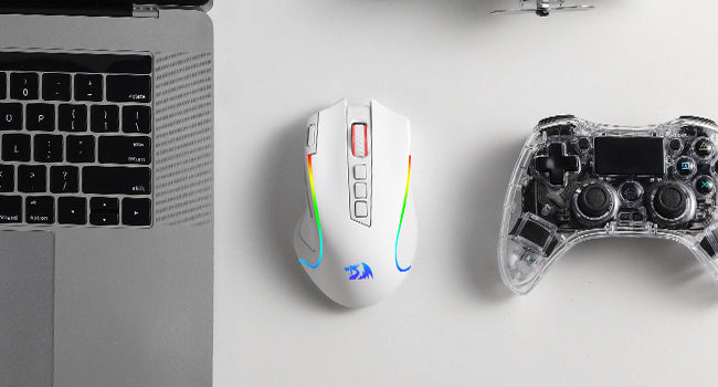 Redragon M612 PRO RGB 8000 DPI Wireless Gaming Mouse, White