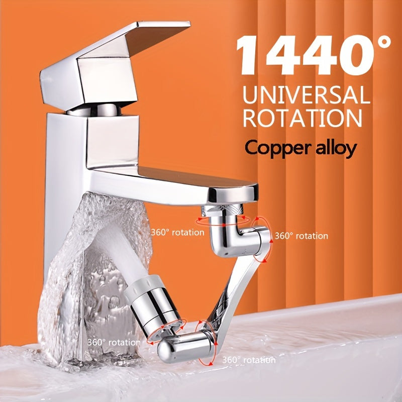 1pc Premium 1440° Copper Alloy Universal Swivel Faucet Spray Head