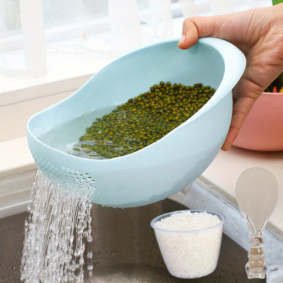 Kitchen Washing Basket Basin - Drain Water, Wash Rice