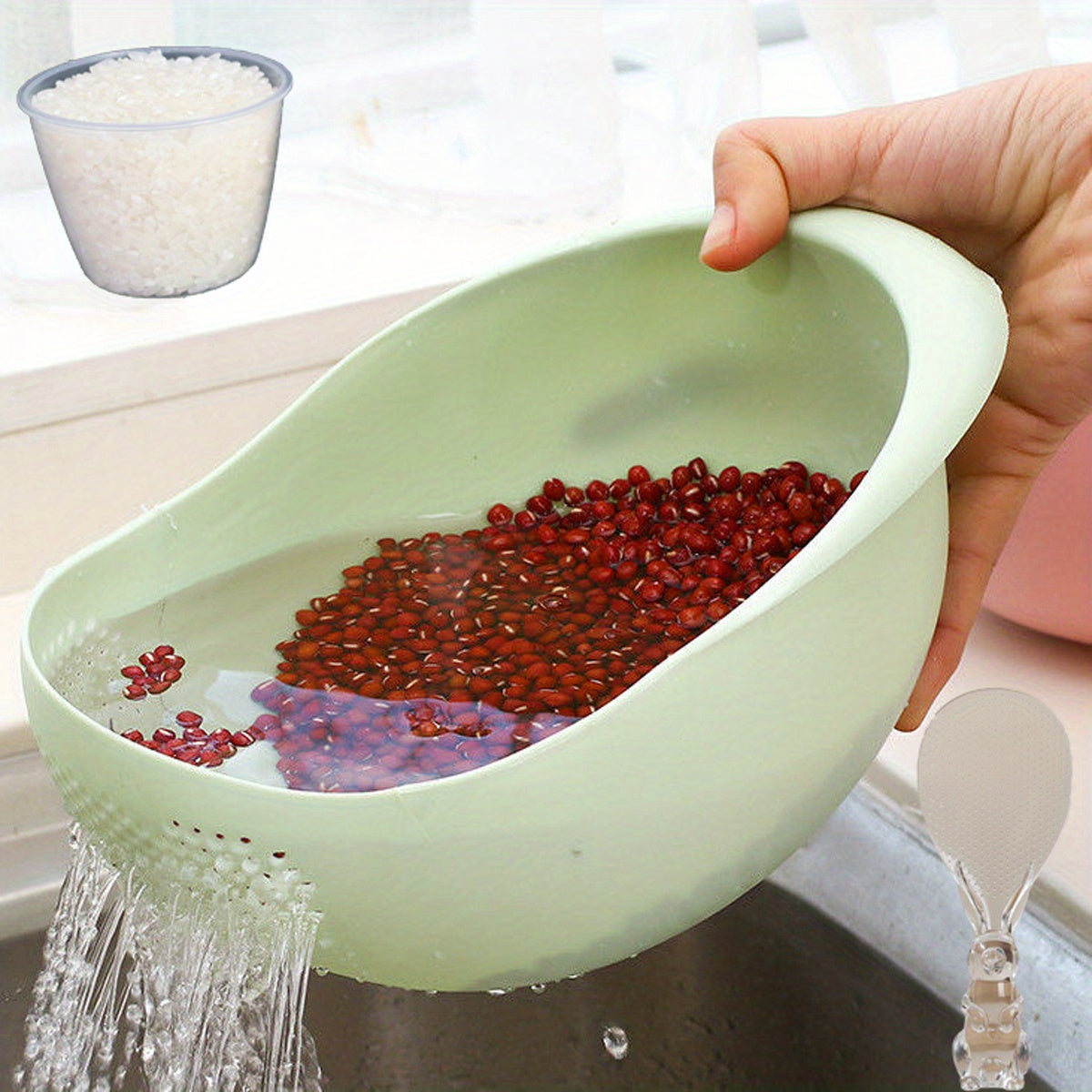 Kitchen Washing Basket Basin - Drain Water, Wash Rice