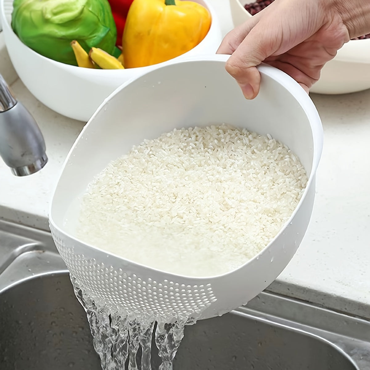 Kitchen Washing Basket Basin - Drain Water, Wash Rice