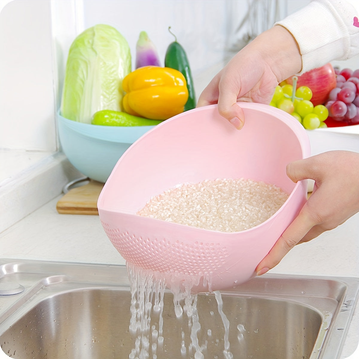 Kitchen Washing Basket Basin - Drain Water, Wash Rice